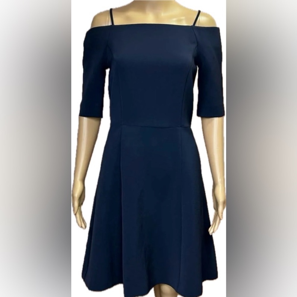 H&M off the shoulder navy blue dress